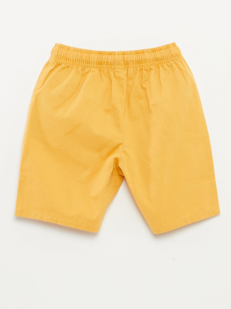 Bermuda type chino uni jaune - Kiabi