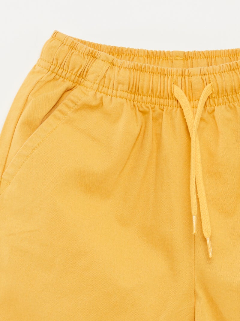 Bermuda type chino uni jaune - Kiabi