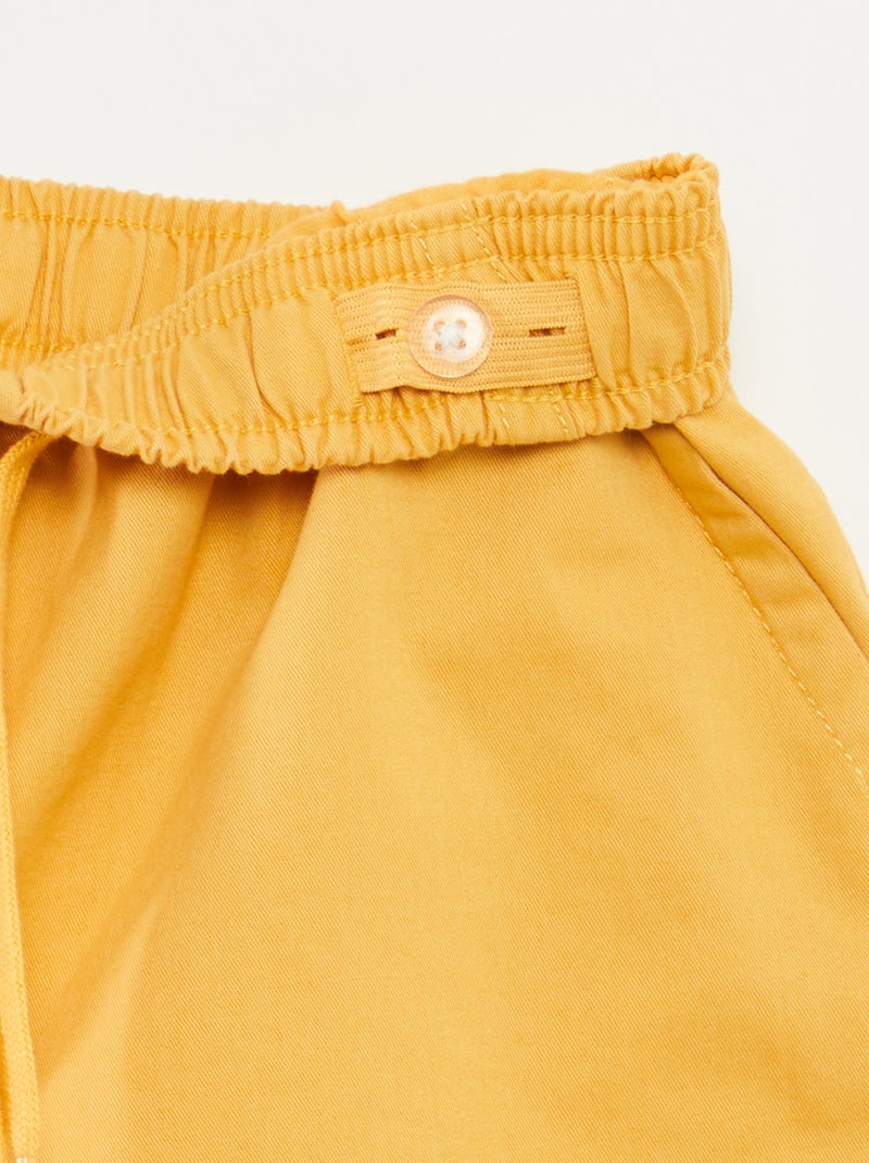 Bermuda type chino uni jaune - Kiabi