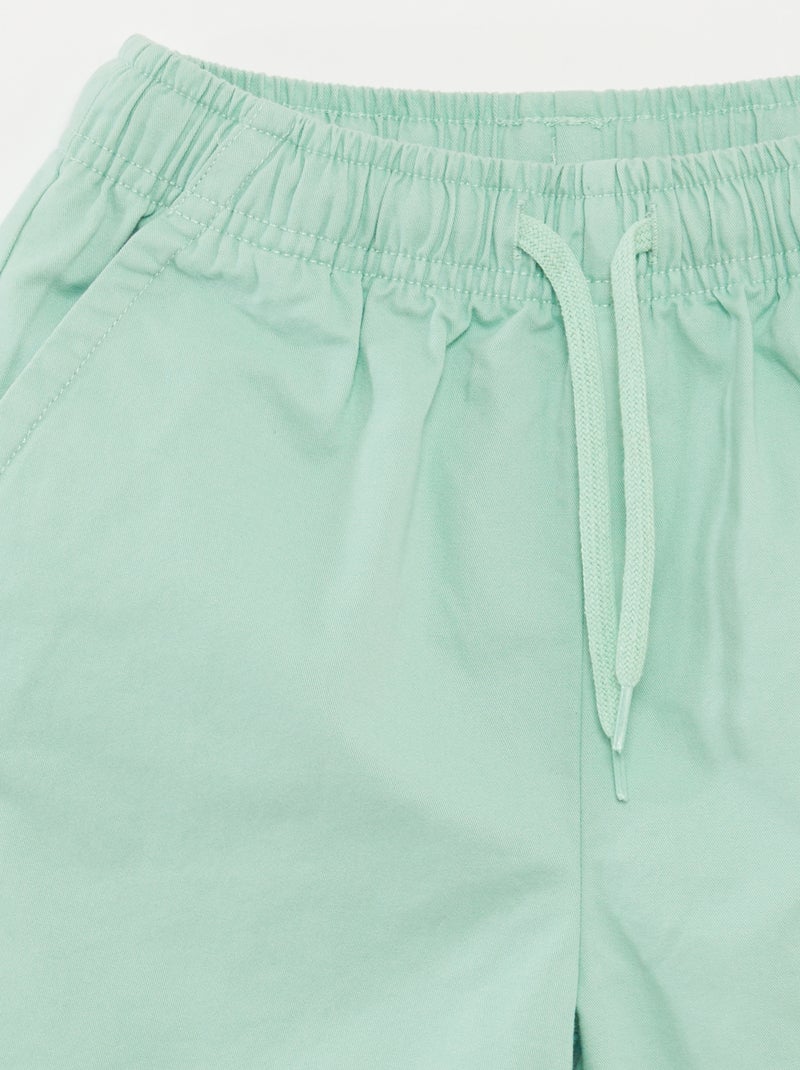 Bermuda type chino uni VERT - Kiabi
