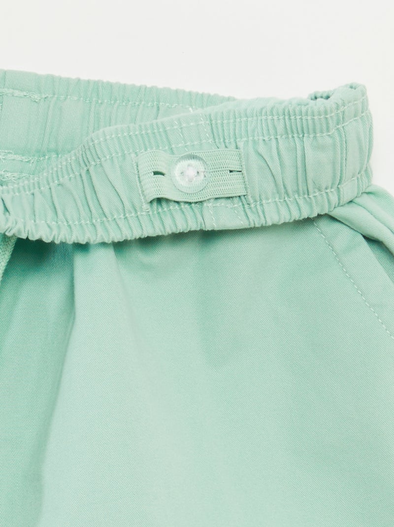 Bermuda type chino uni VERT - Kiabi