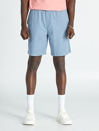 Bermuda uni à taille élastiquée