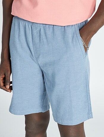Bermuda uni à taille élastiquée