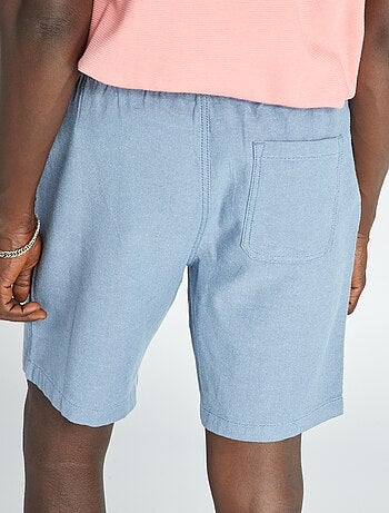 Bermuda uni à taille élastiquée
