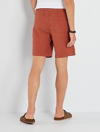 Bermuda uni à taille élastiquée