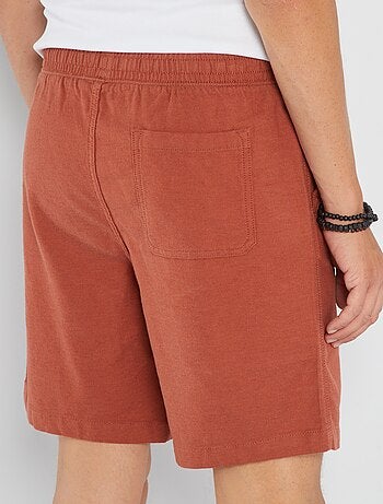 Bermuda uni à taille élastiquée
