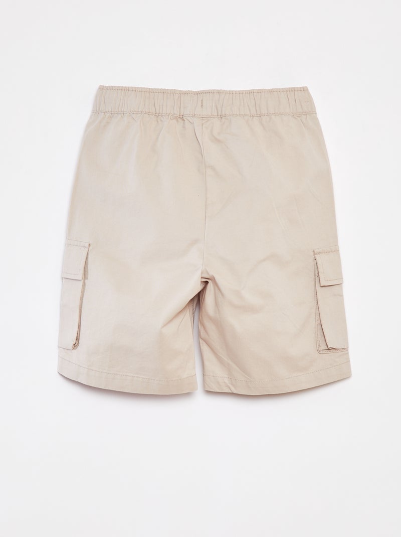 Bermuda uni avec poches à rabat BEIGE - Kiabi