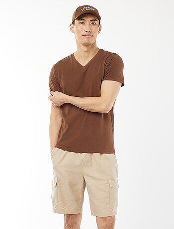 Bermuda uni avec poches à rabat