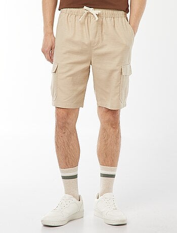 Bermuda uni avec poches à rabat