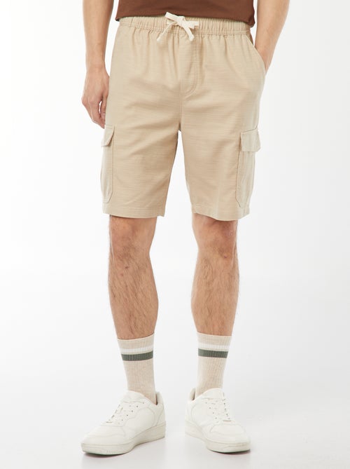 Bermuda uni   avec poches à rabat - Kiabi