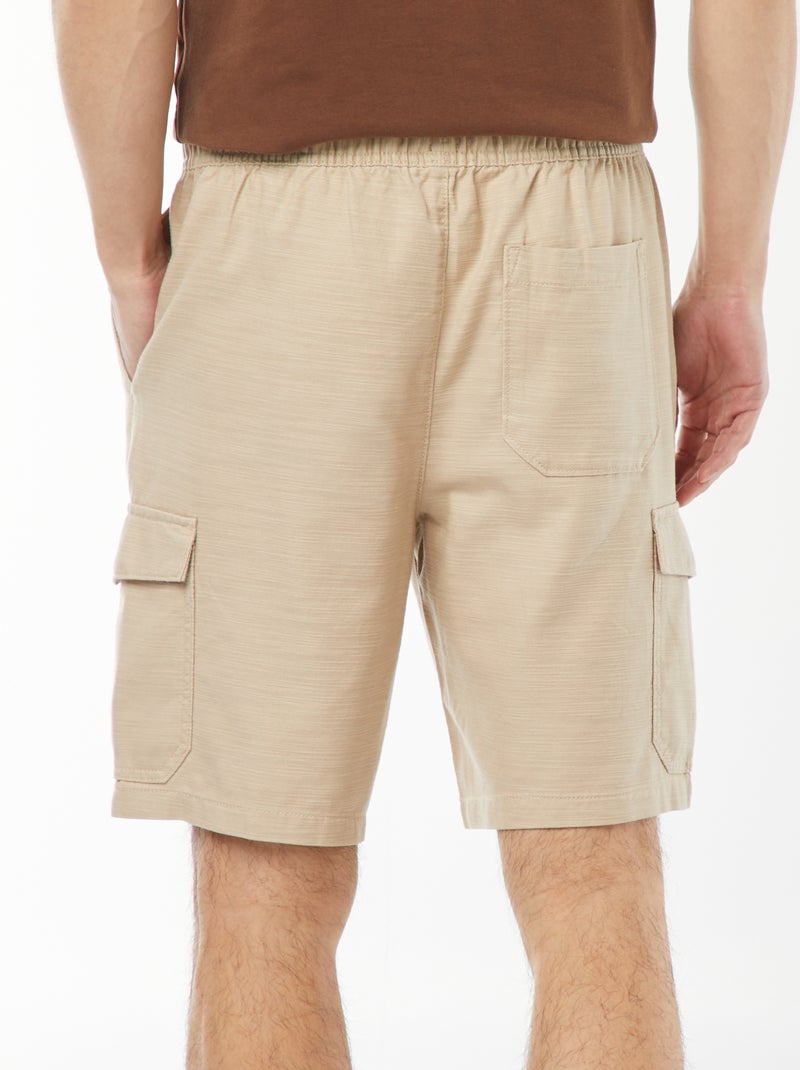 Bermuda uni   avec poches à rabat Beige - Kiabi