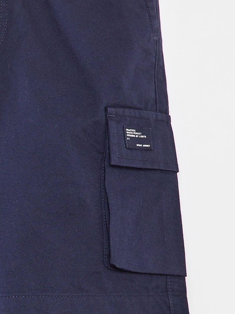 Bermuda uni avec poches à rabat BLEU - Kiabi