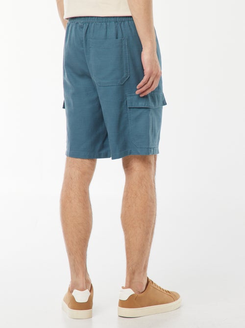 Bermuda uni   avec poches à rabat - Kiabi