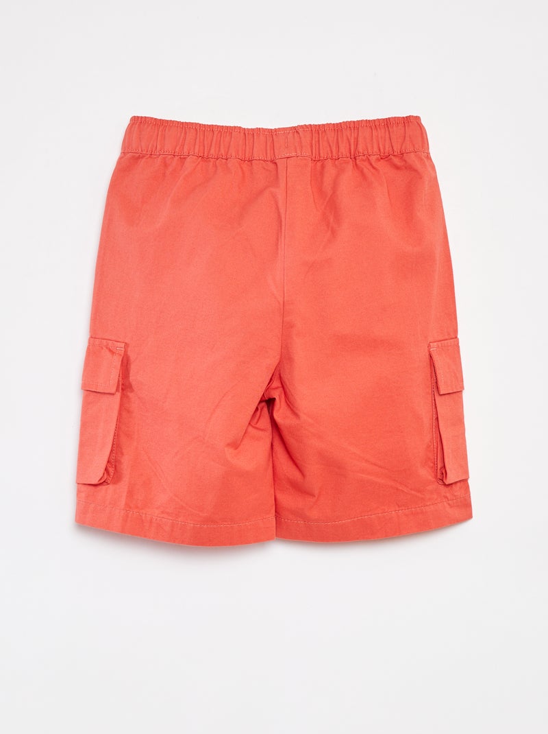 Bermuda uni avec poches à rabat ORANGE - Kiabi