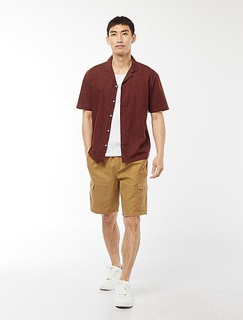 Bermuda uni avec poches à rabat