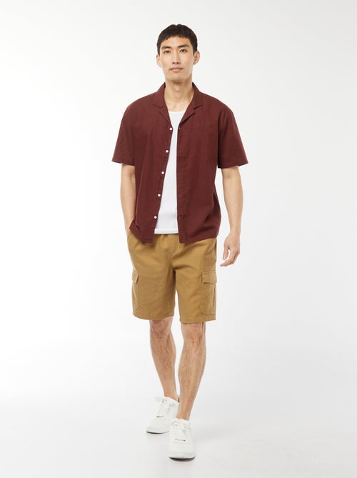 Bermuda uni   avec poches à rabat - Kiabi