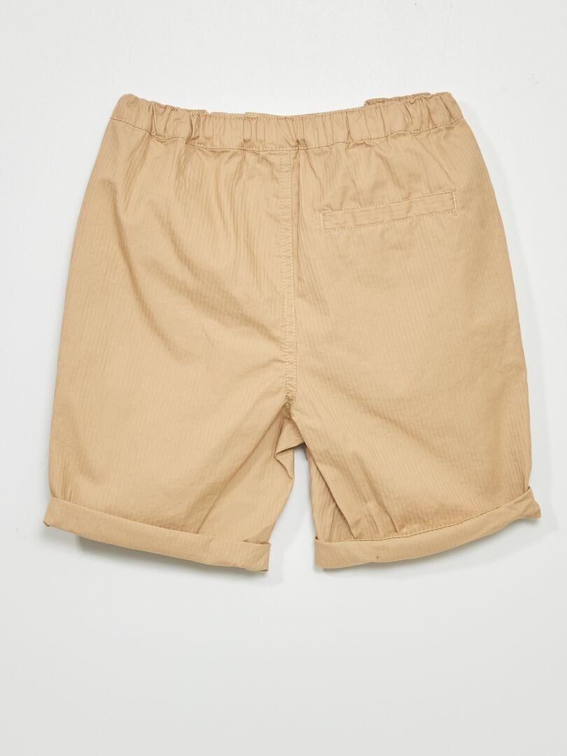 Bermuda uni en coton Beige - Kiabi
