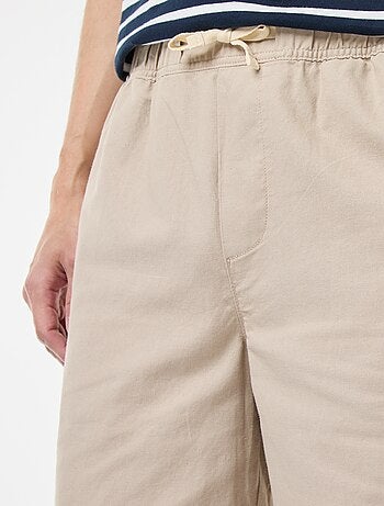 Bermuda uni en coton et lin