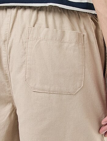 Bermuda uni en coton et lin