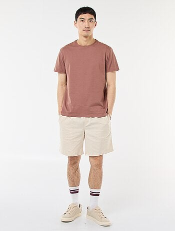 Bermuda uni en coton et lin