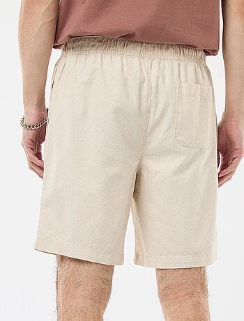 Bermuda uni en coton et lin