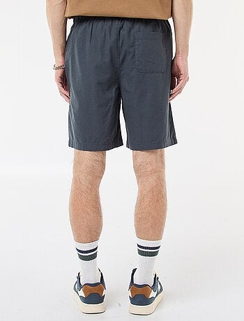 Bermuda uni en coton et lin