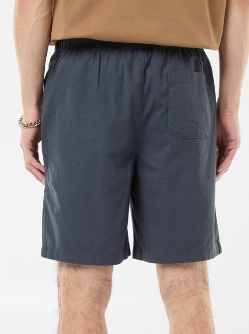 Bermuda uni en coton et lin - Kiabi