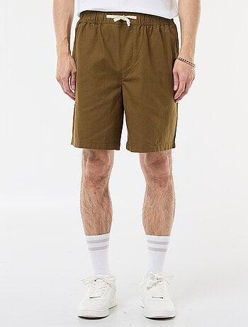 Bermuda uni en coton et lin