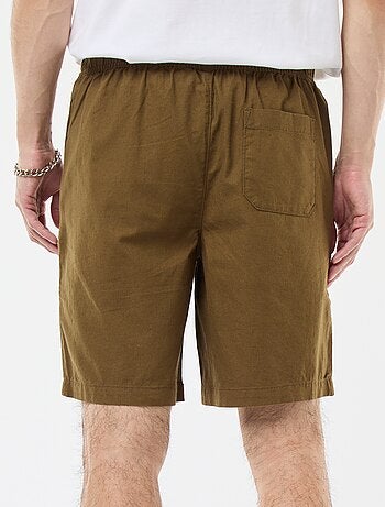 Bermuda uni en coton et lin