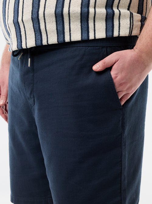 Bermuda uni en matière dobby - Kiabi