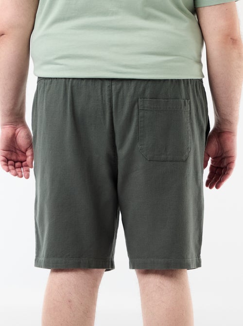 Bermuda uni en matière dobby - Kiabi