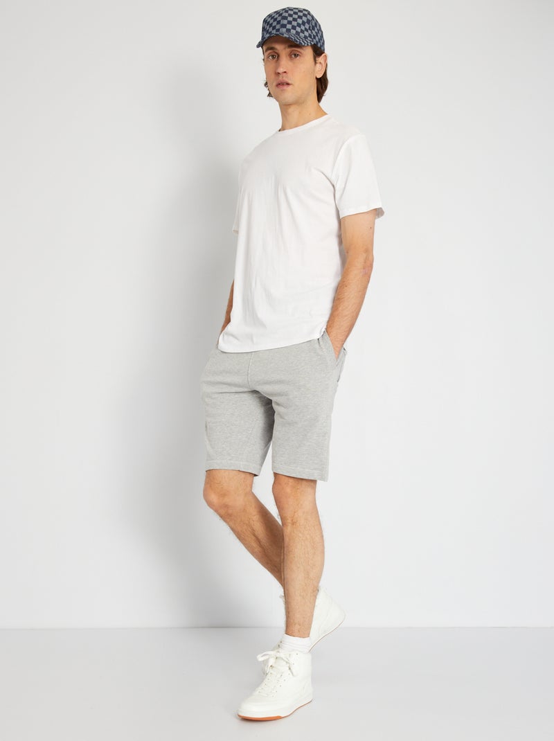 Bermuda uni en molleton Gris - Kiabi