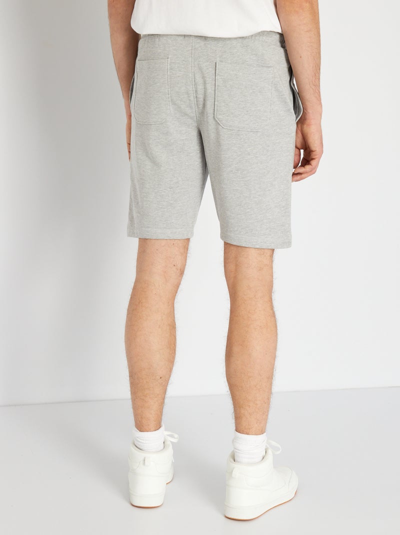 Bermuda uni en molleton Gris - Kiabi