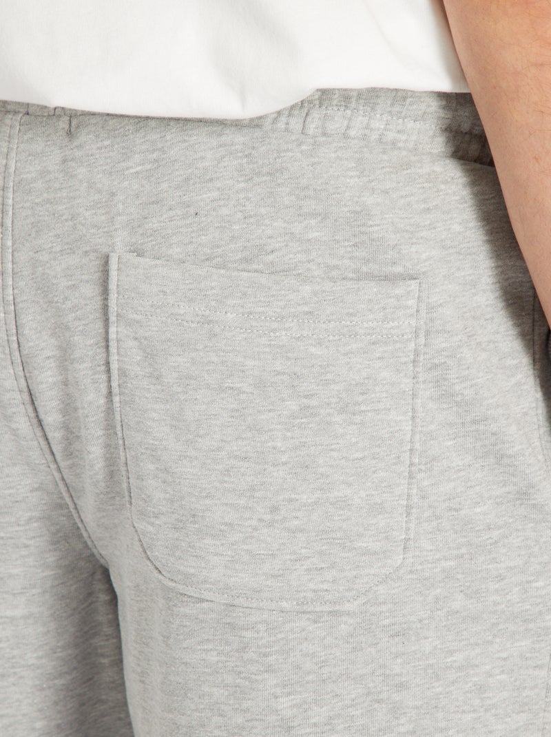 Bermuda uni en molleton Gris - Kiabi