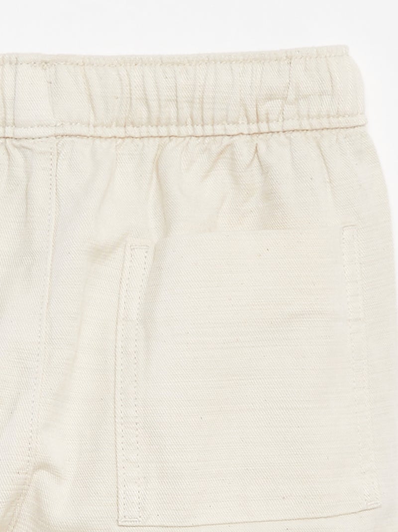 Bermuda uni en twill avec poches Blanc - Kiabi
