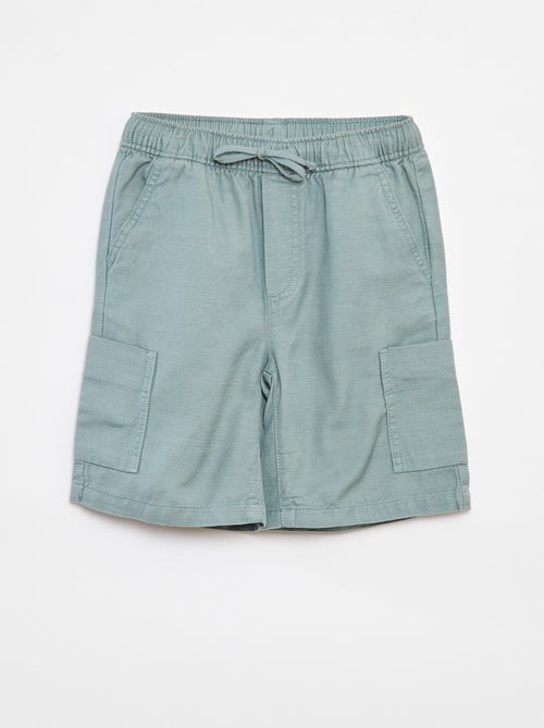Bermuda uni en twill avec poches - Kiabi