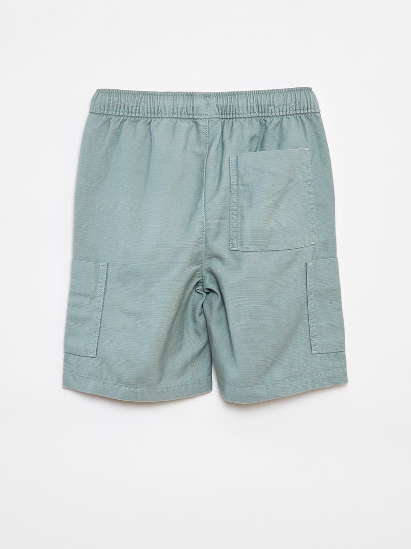 Bermuda uni en twill avec poches bleu - Kiabi
