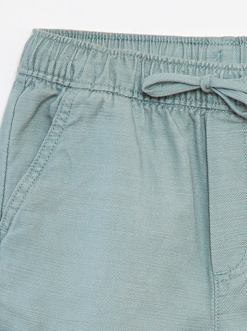 Bermuda uni en twill avec poches bleu - Kiabi