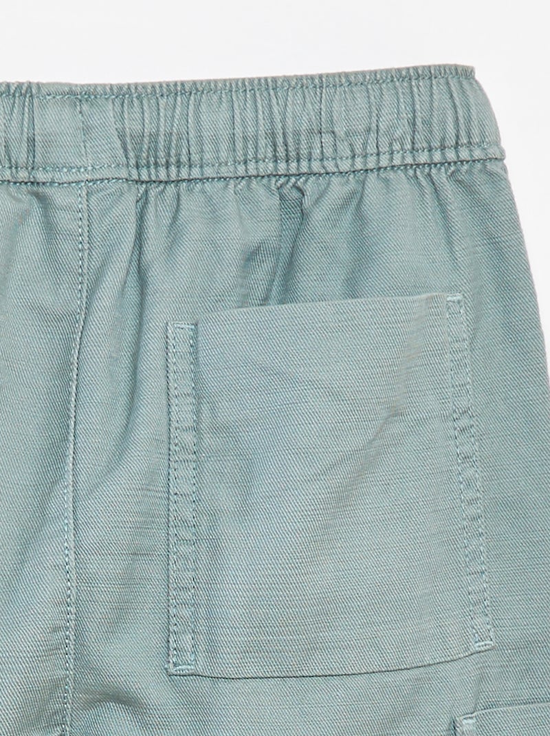 Bermuda uni en twill avec poches bleu - Kiabi