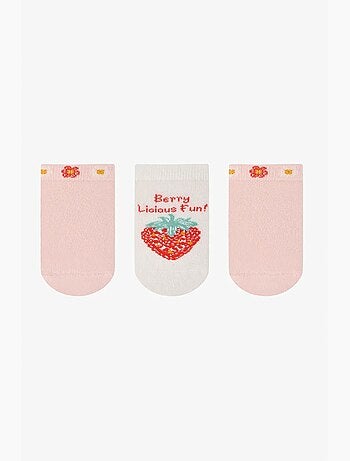 Berrylicious fun chaussettes invisibles à motif fraise, lot de 3 penti