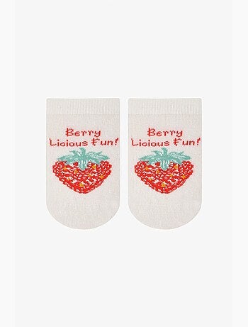 Berrylicious fun chaussettes invisibles à motif fraise, lot de 3 penti