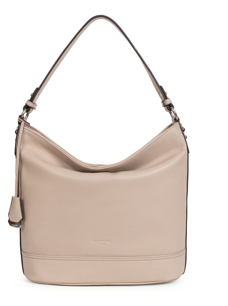 Besace  A4  Cuir CONFORT Beige - Kiabi