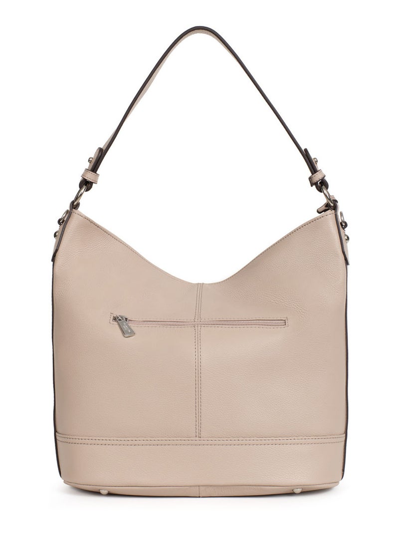 Besace  A4  Cuir CONFORT Beige - Kiabi
