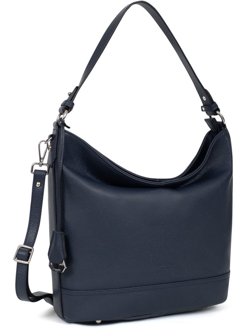 Besace  A4  Cuir CONFORT Bleu marine - Kiabi