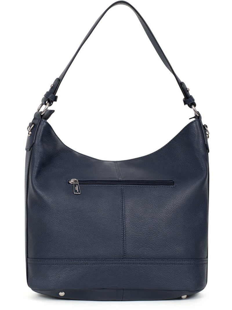 Besace  A4  Cuir CONFORT Bleu marine - Kiabi