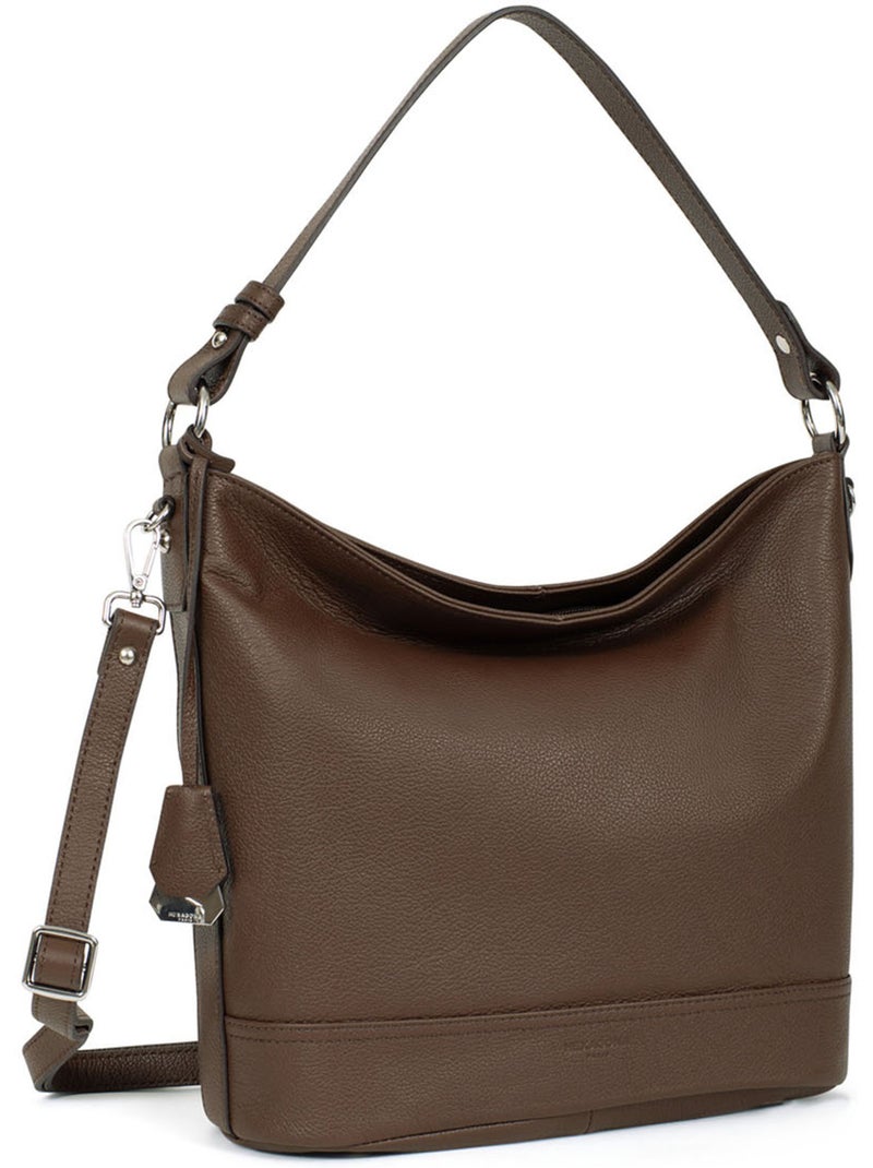 Besace  A4  Cuir CONFORT Cognac - Kiabi