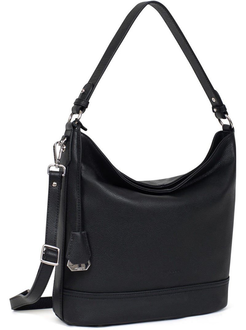 Besace  A4  Cuir CONFORT Noir - Kiabi