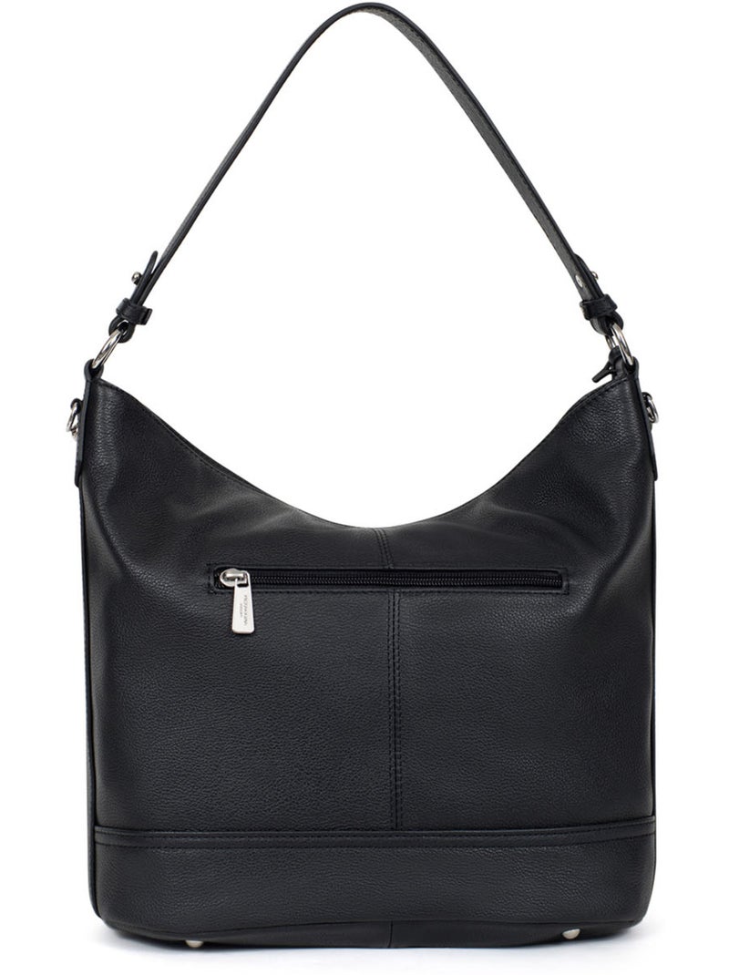 Besace  A4  Cuir CONFORT Noir - Kiabi