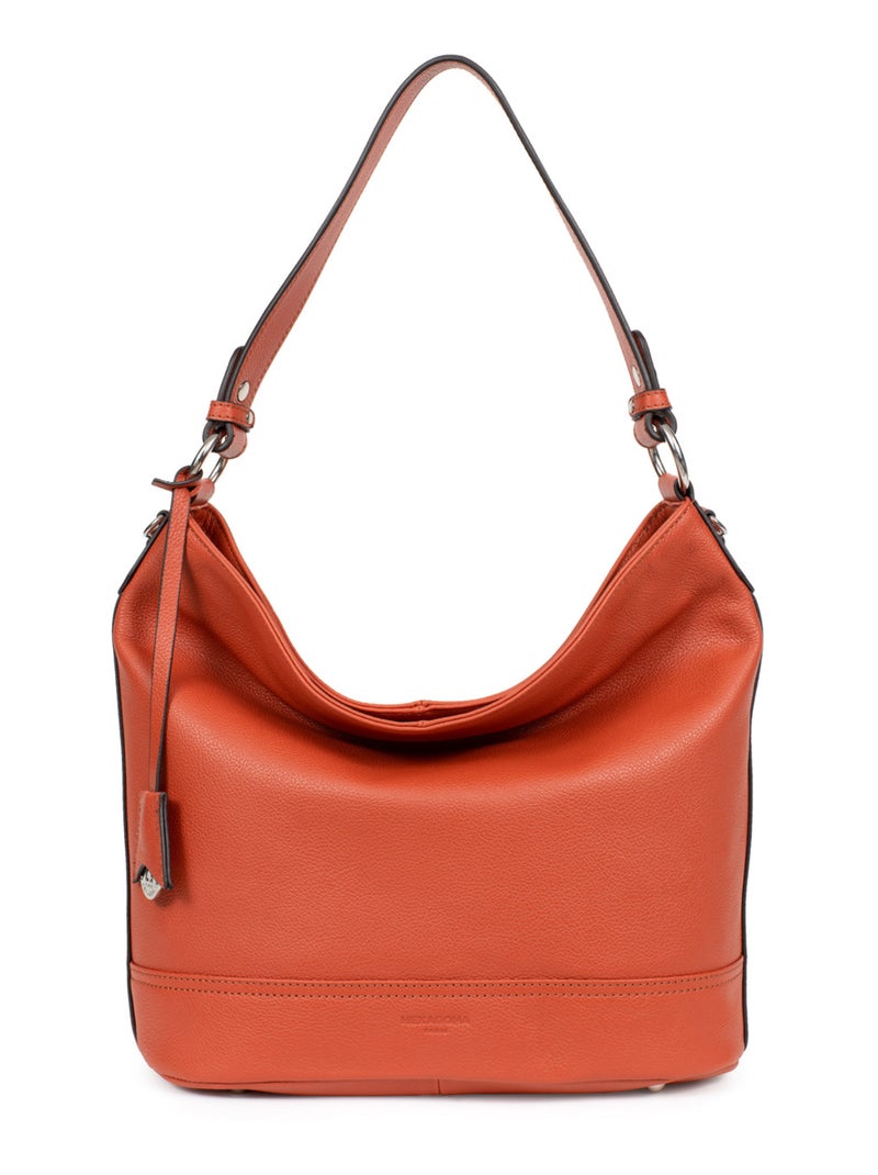 Besace  A4  Cuir CONFORT Orange - Kiabi