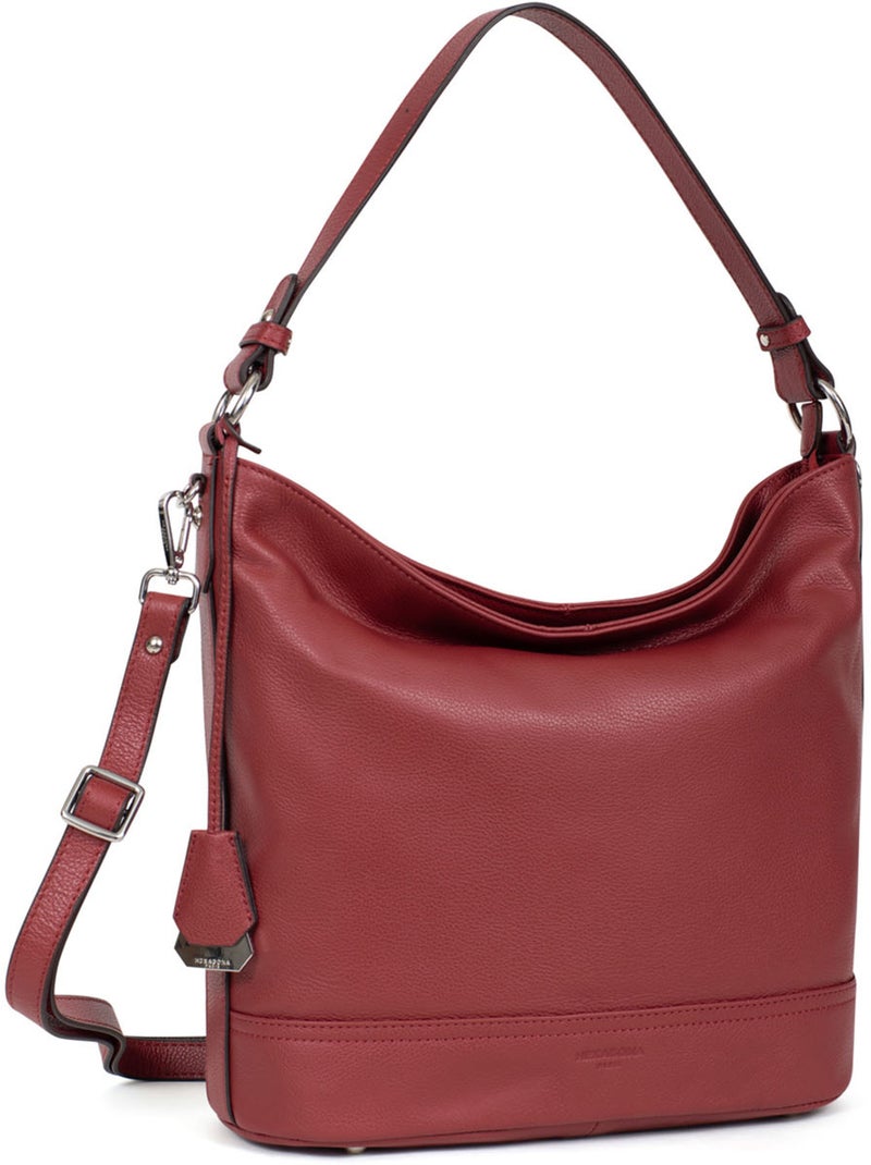 Besace  A4  Cuir CONFORT Rouge foncé - Kiabi